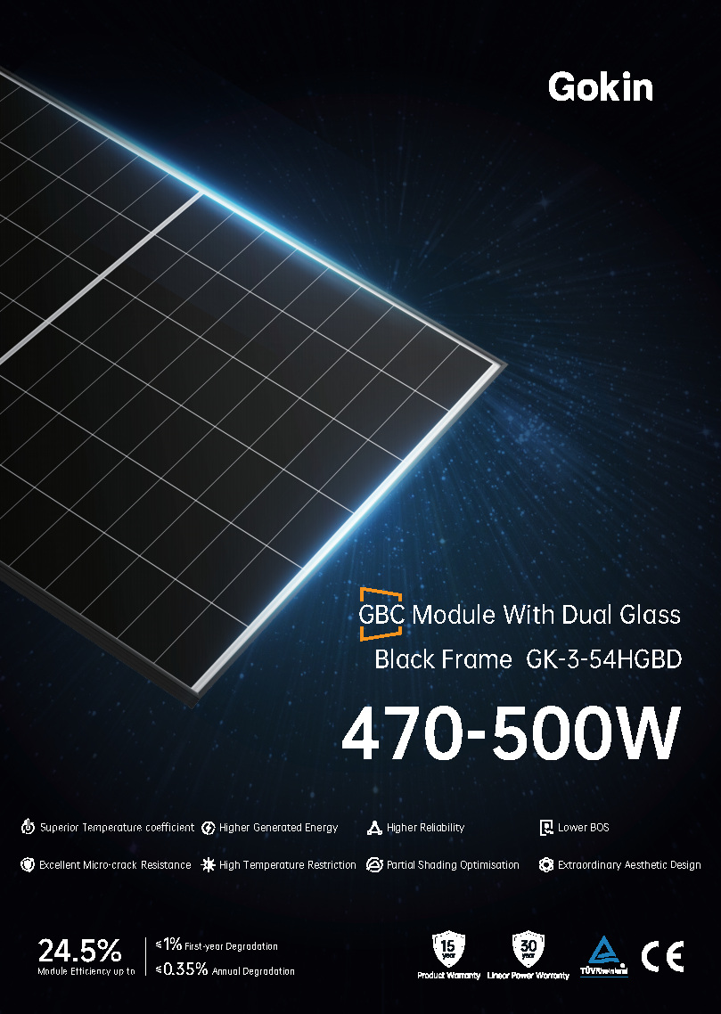 GK-3-54HGBD 470-500W<br>Black Frame (Glass:1.6mm)